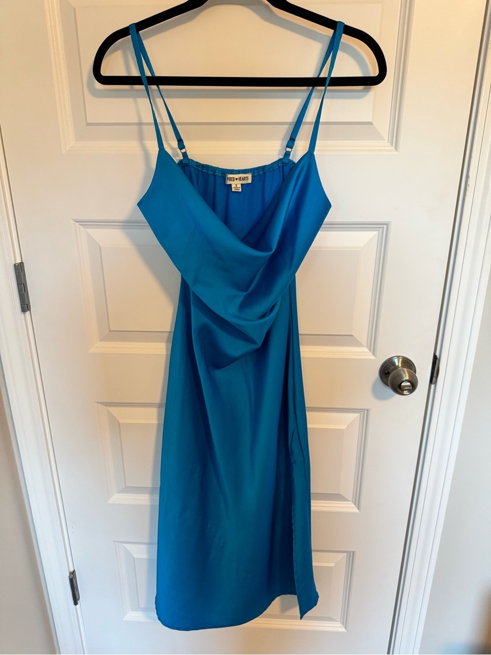 Inspired Hearts Teal Cowl Slip Midi Dress